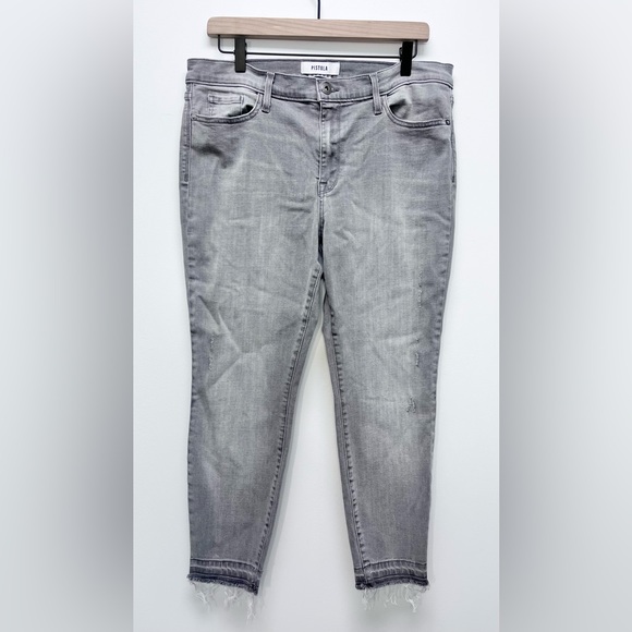 Pistola Distressed Skinny Jeans Grey Gray Raw Hem Size 32 - Picture 1 of 10